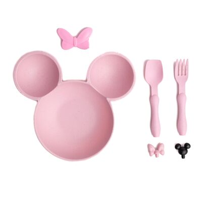 Ciotola per bambini con orecchie di topo (rosa)