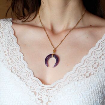 Collier Lune en Améthyste 2