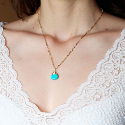 Turquoise/14k Gold Plated Necklace