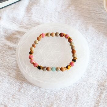 Bracelet Mala en Serpentine/Rhodochrosite 1