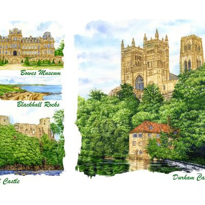 Tasse Grafschaft Durham. Multi-Bild.