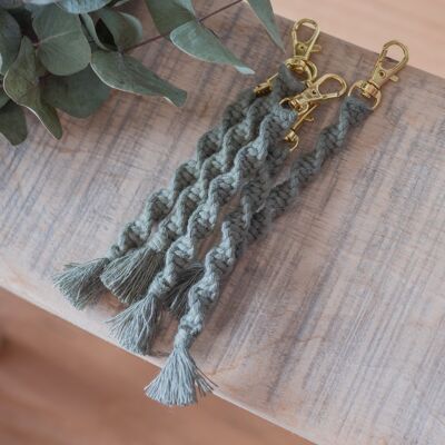 Porte-clés macramé torsadé | avocado