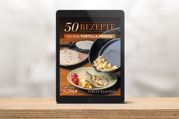 Tortillada - Presse à tortillas premium / presse à tortillas en fonte avec recettes (25cm) y compris e-book avec 50 recettes de tortillas 3