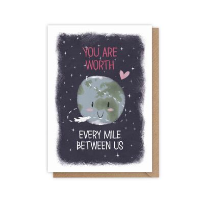 Worth every mile - long distance relationship card