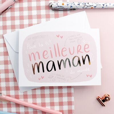 Carte fête des mères & anniversaire - pour la meilleure maman