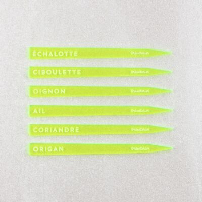 Chive plant markers - Neon yellow acrylic