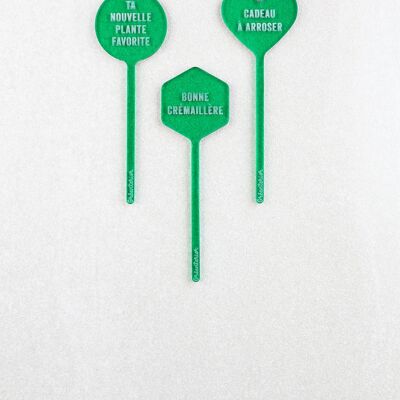 Crémaillère plant markers - Green acrylic