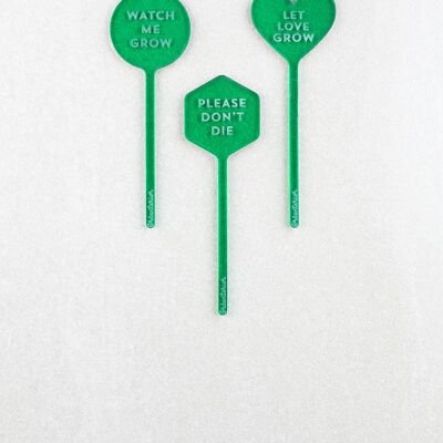 Please don't die plant markers - Green acrylic