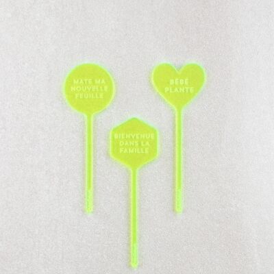 Baby Plant Plant Markers - Neon Yellow Acrylic