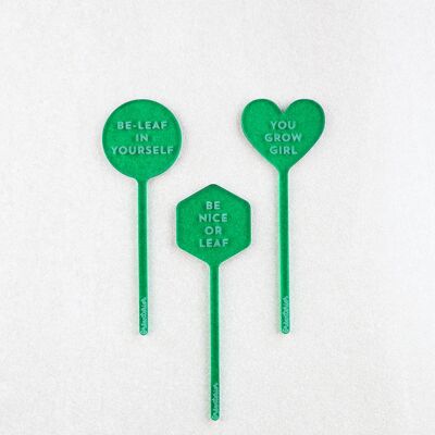 Plant markers You grow girl - Green acrylic