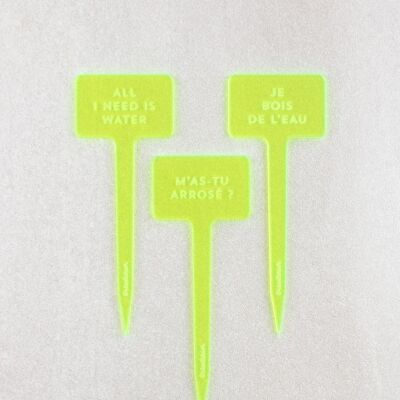 Plant markers Have you watered me? - Neon yellow acrylic
