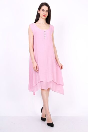 Robe uni mi longue REBECCA noir   Rose 1