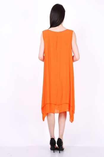 Robe uni mi longue REBECCA orange   Orange 3