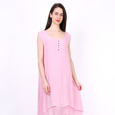 Plain pink REBECCA mid-length dress Pink