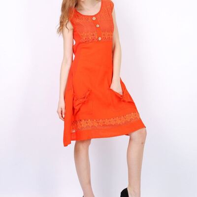 Einfaches orangefarbenes kurzes Kleid MACMAX HURRICANE Orange