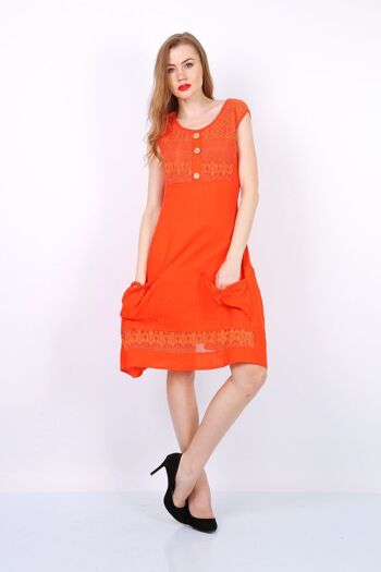 Robe courte uni MACMAX HURRICANE orange   Noir 2