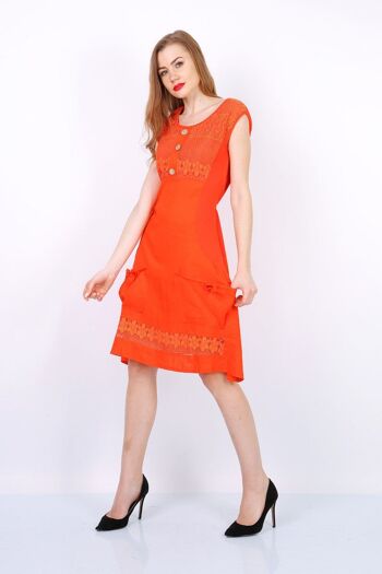 Robe courte uni MACMAX HURRICANE orange   Bleu ciel 3