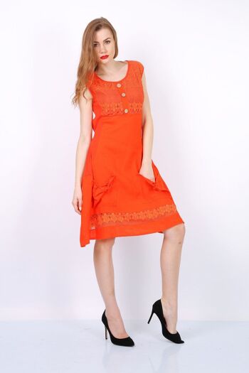 Robe courte uni MACMAX HURRICANE noir   Orange 1