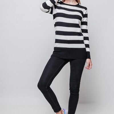 BEVERLY striped sailor sweater black red Black
