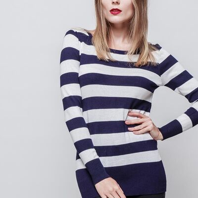 BEVERLY striped sailor sweater black red Blue