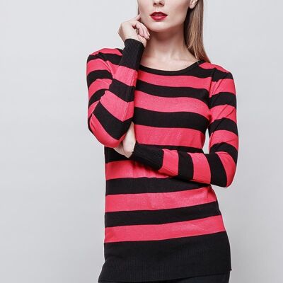 BEVERLY red striped sailor sweater Black Red