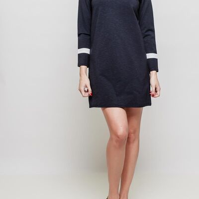 Dress with contrasting point collar CAROLINA gray Blue