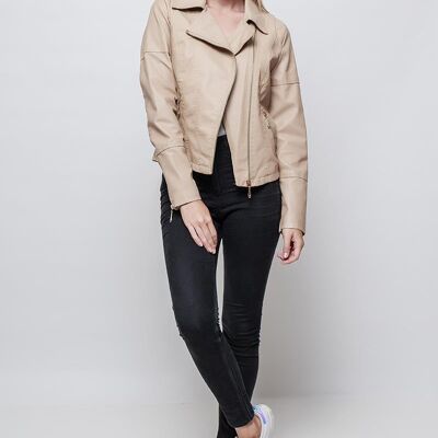 BERTHA beige Kunstlederjacke Beige