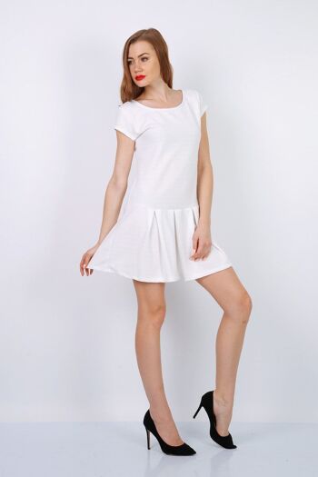 Robe courte uni MACMAX JIULA blanc   Noir 3