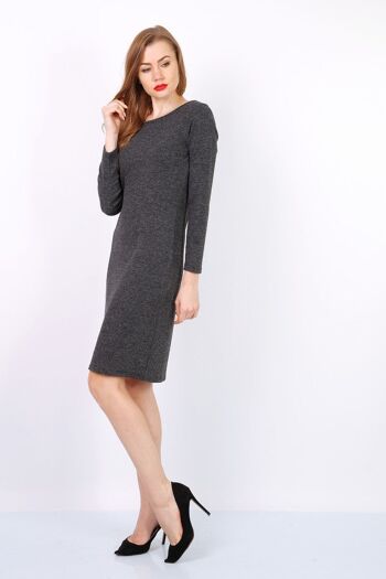 Robe uni mi longue GEORGIA gris foncé   Gris fonce 2