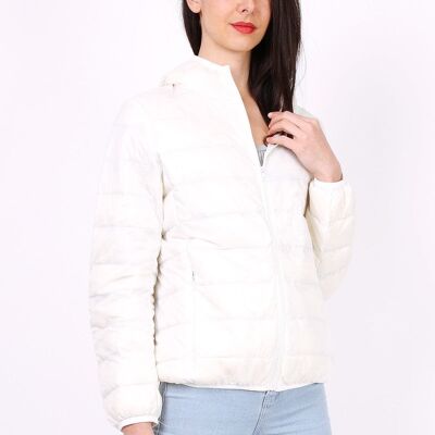 Lightweight hooded down jacket MACMAX LANA Fuschia White