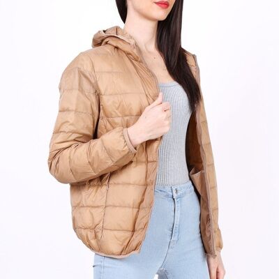 Leichte Daunenjacke mit Kapuze MACMAX LANA Purple Camel