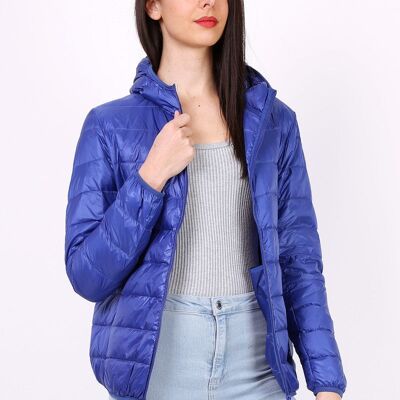 Lightweight hooded down jacket MACMAX LANA Rose Royal blue