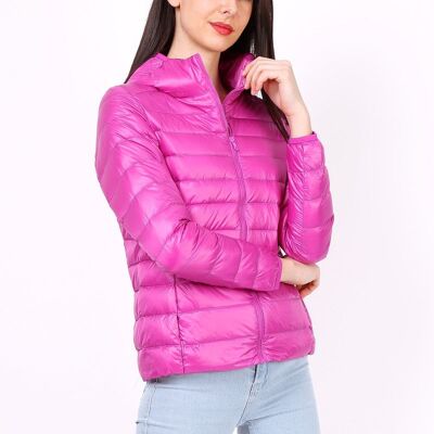 Lightweight hooded down jacket MACMAX LANA Pink Purple