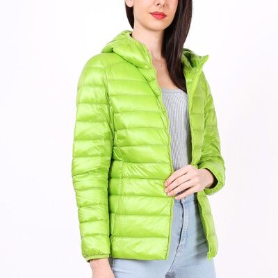 Lightweight hooded down jacket MACMAX LANA Water green Neon green