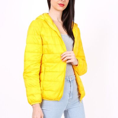 Lightweight hooded down jacket MACMAX LANA Beige Yellow