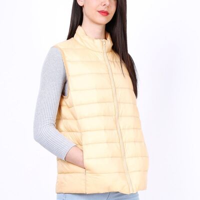 Leichte ärmellose Daunenjacke MACMAX CATY Rose Beige