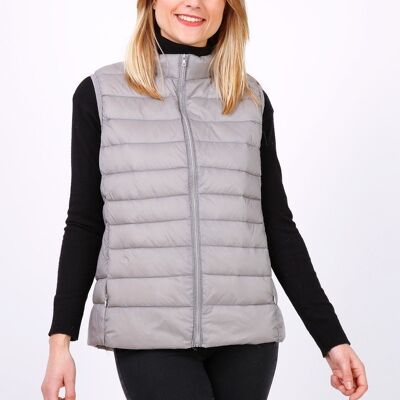 Leichte ärmellose Daunenjacke MACMAX CATY Pink Grey