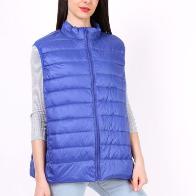 Light sleeveless down jacket MACMAX CATY Orange Royal blue