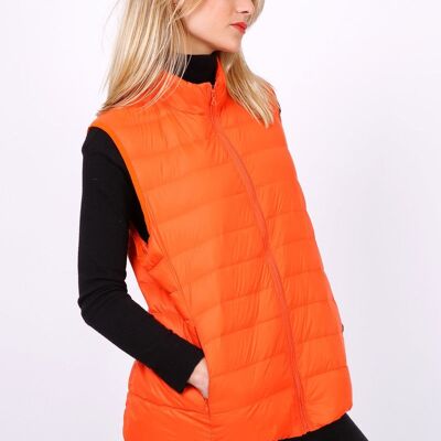 Leichte ärmellose Daunenjacke MACMAX CATY Orange Schwarz