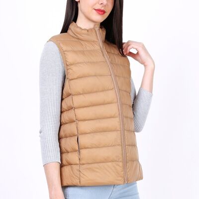 Leichte ärmellose Daunenjacke MACMAX CATY Yellow Camel