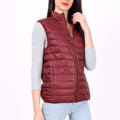 Light sleeveless down jacket MACMAX CATY Gray Burgundy