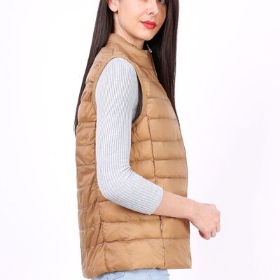 Leichte ärmellose Daunenjacke MACMAX CATY Camel Black