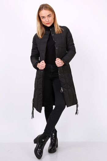 Manteau longueur au genou CAMILLA vert   Noir 1