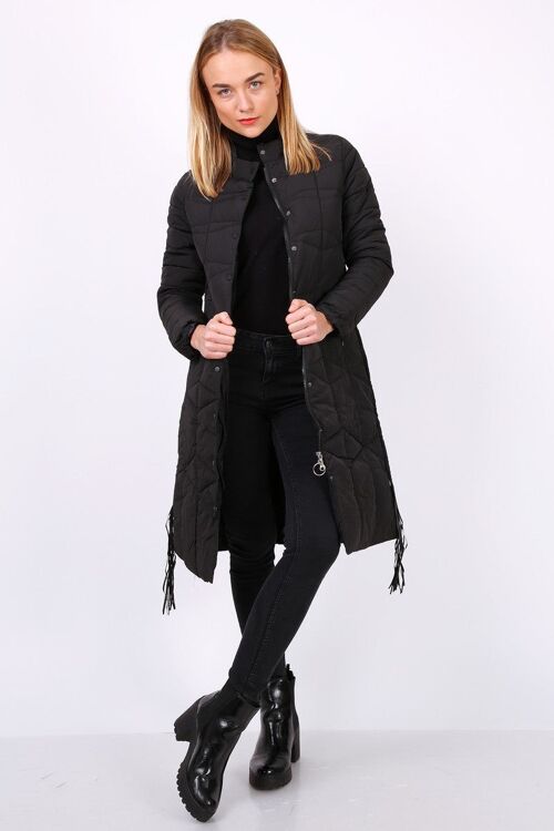 Manteau longueur au genou CAMILLA rouge   Noir