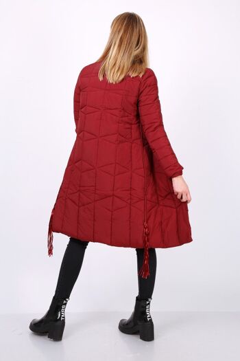 Manteau longueur au genou CAMILLA rouge   Noir 3