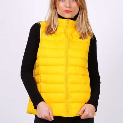 Lightweight sleeveless down jacket MACMAX CATY Beige Yellow