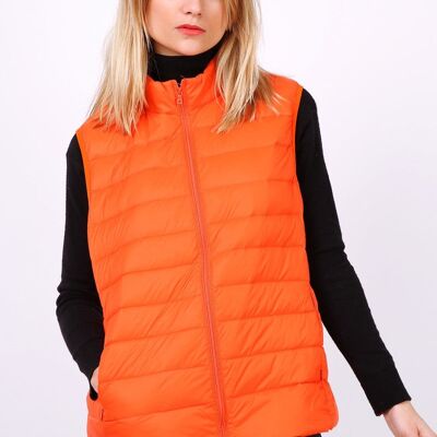 Lightweight sleeveless down jacket MACMAX CATY Beige Orange