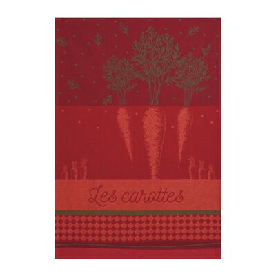 Tea towel - CARROTS FROM THE VEGETABLE GARDEN 50 x 75 cm, in cotton