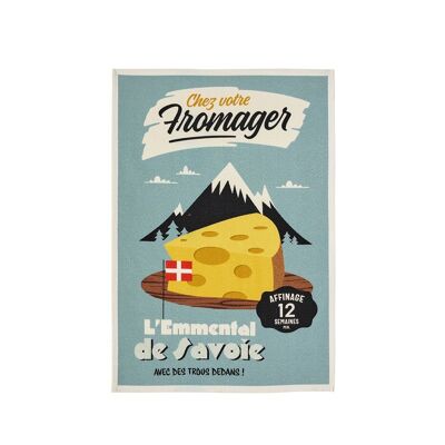 Tea towel - MISTERATOMIC FROMAGE DE SAVOIE 50 x 75 cm, cotton