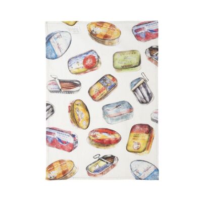 Tea towel - SARDINES 50 x 75 cm, linen